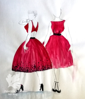 Modeillustration Vintage Kleid